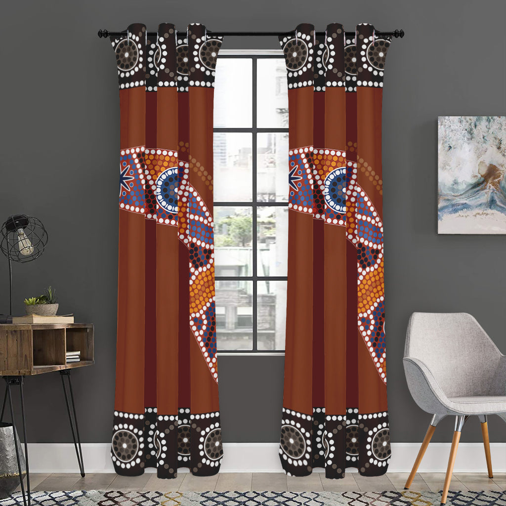 Aboriginal Dot Boomerang Print Curtain