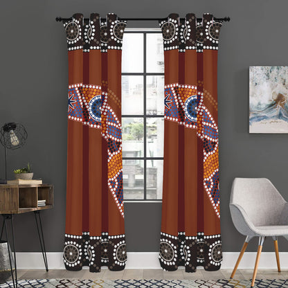 Aboriginal Dot Boomerang Print Curtain