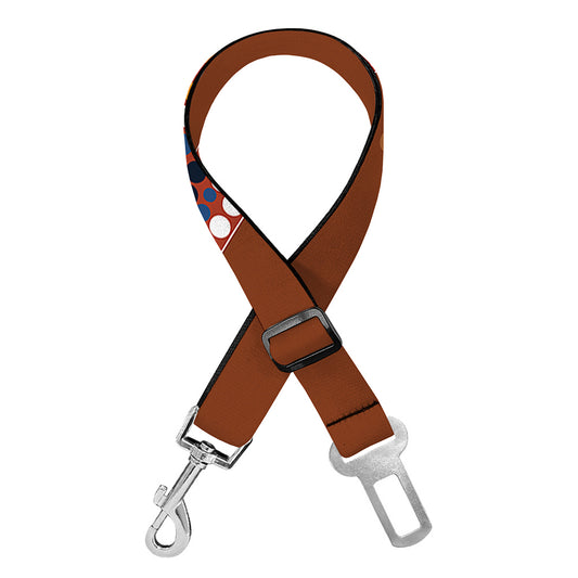 Aboriginal Dot Boomerang Print Dog Seat Belt