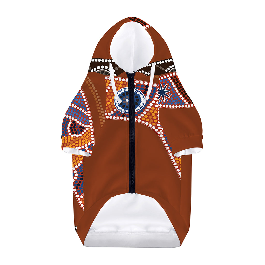 Aboriginal Dot Boomerang Print Dog Zip Up Hoodie