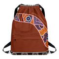 Aboriginal Dot Boomerang Print Drawstring Backpack