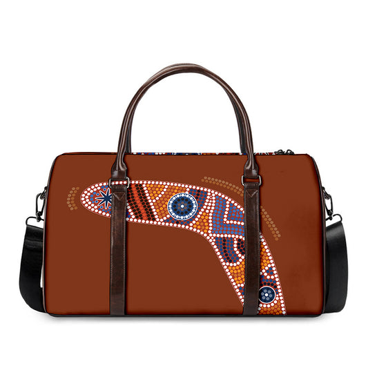 Aboriginal Dot Boomerang Print Duffle Bag