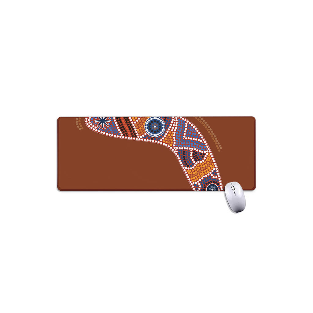 Aboriginal Dot Boomerang Print Extended Mouse Pad