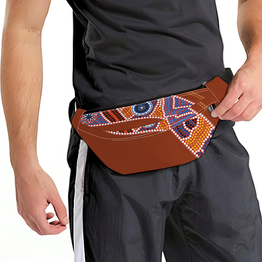 Aboriginal Dot Boomerang Print Fanny Pack