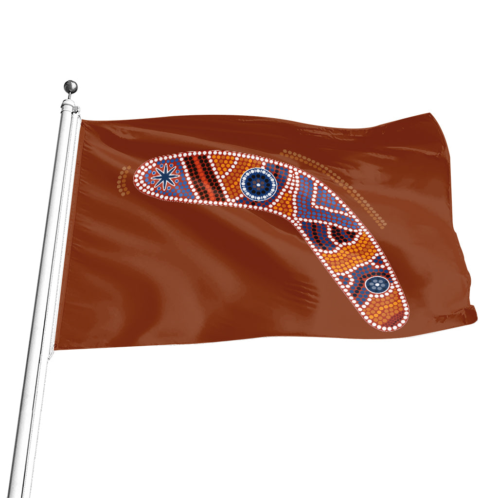 Aboriginal Dot Boomerang Print Flag
