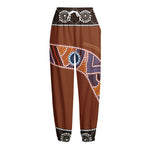 Aboriginal Dot Boomerang Print Fleece Lined Knit Pants