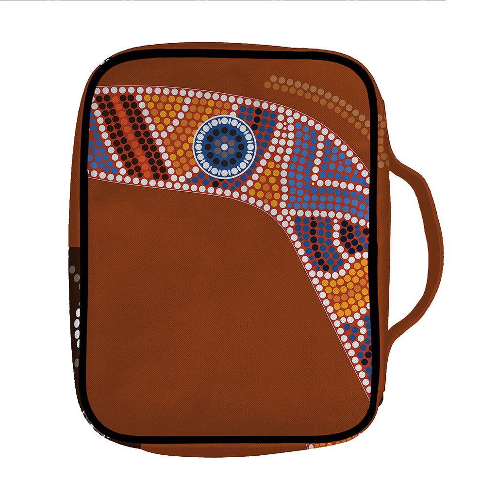 Aboriginal Dot Boomerang Print Front Pocket Bible Bag