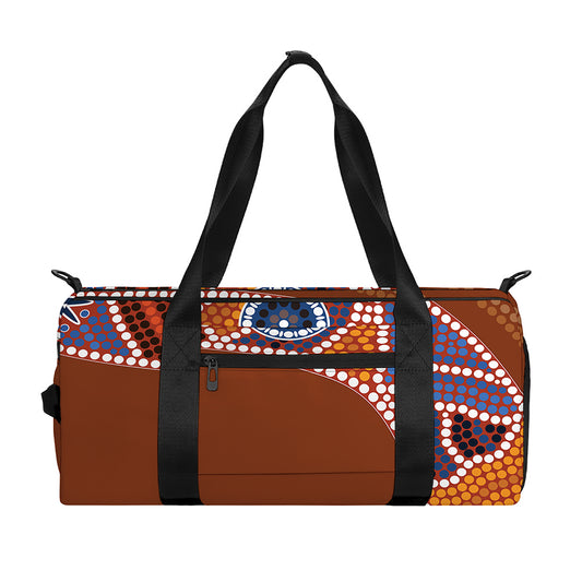 Aboriginal Dot Boomerang Print Gym Bag