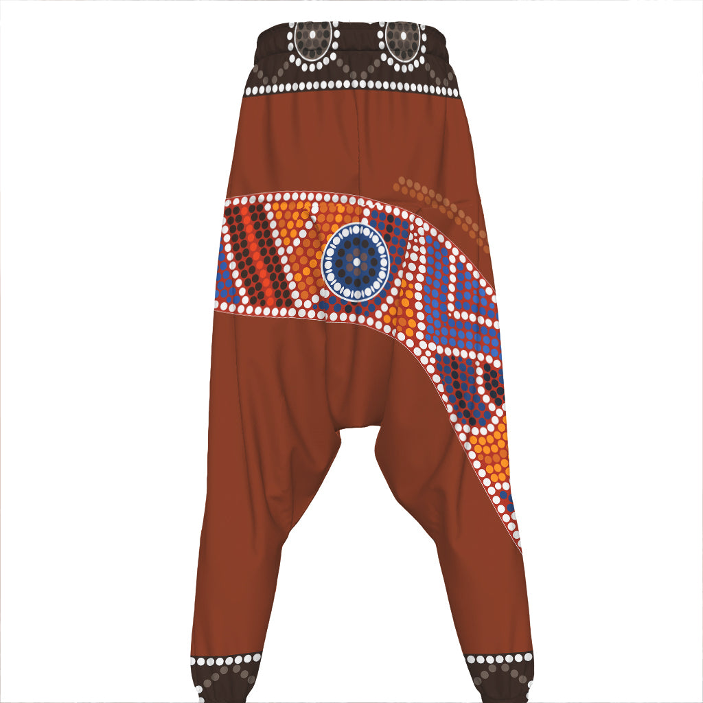 Aboriginal Dot Boomerang Print Hammer Pants
