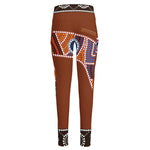 Aboriginal Dot Boomerang Print High-Waisted Pocket Leggings