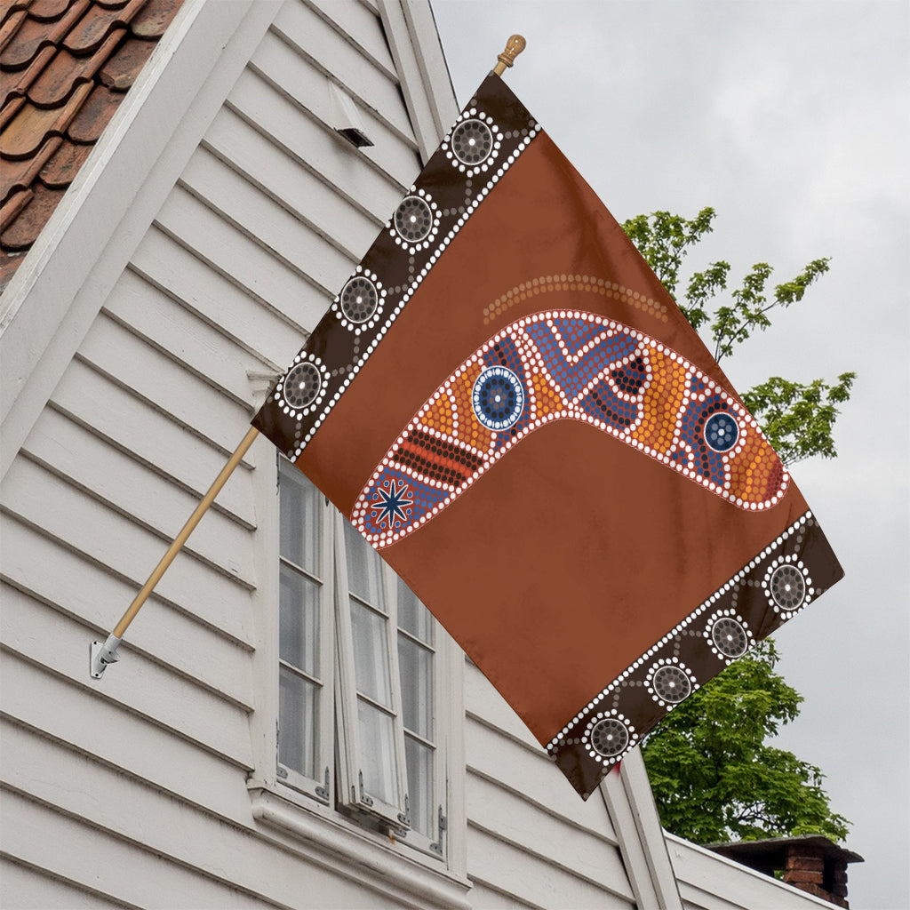 Aboriginal Dot Boomerang Print House Flag