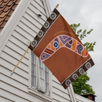 Aboriginal Dot Boomerang Print House Flag
