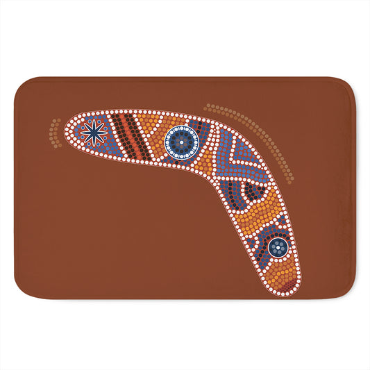 Aboriginal Dot Boomerang Print Indoor Door Mat