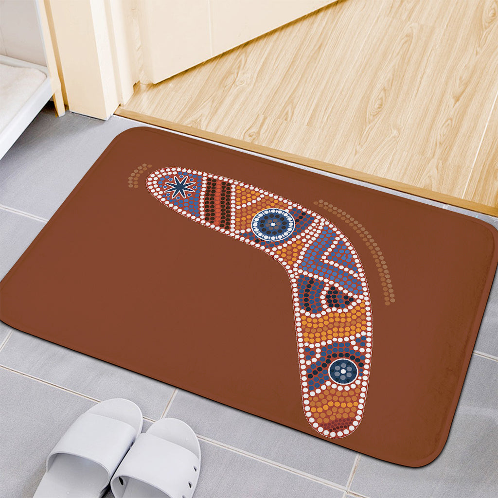 Aboriginal Dot Boomerang Print Indoor Door Mat