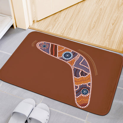 Aboriginal Dot Boomerang Print Indoor Door Mat