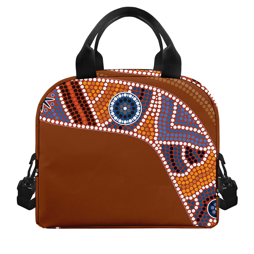 Aboriginal Dot Boomerang Print Insulated Lunch Bag