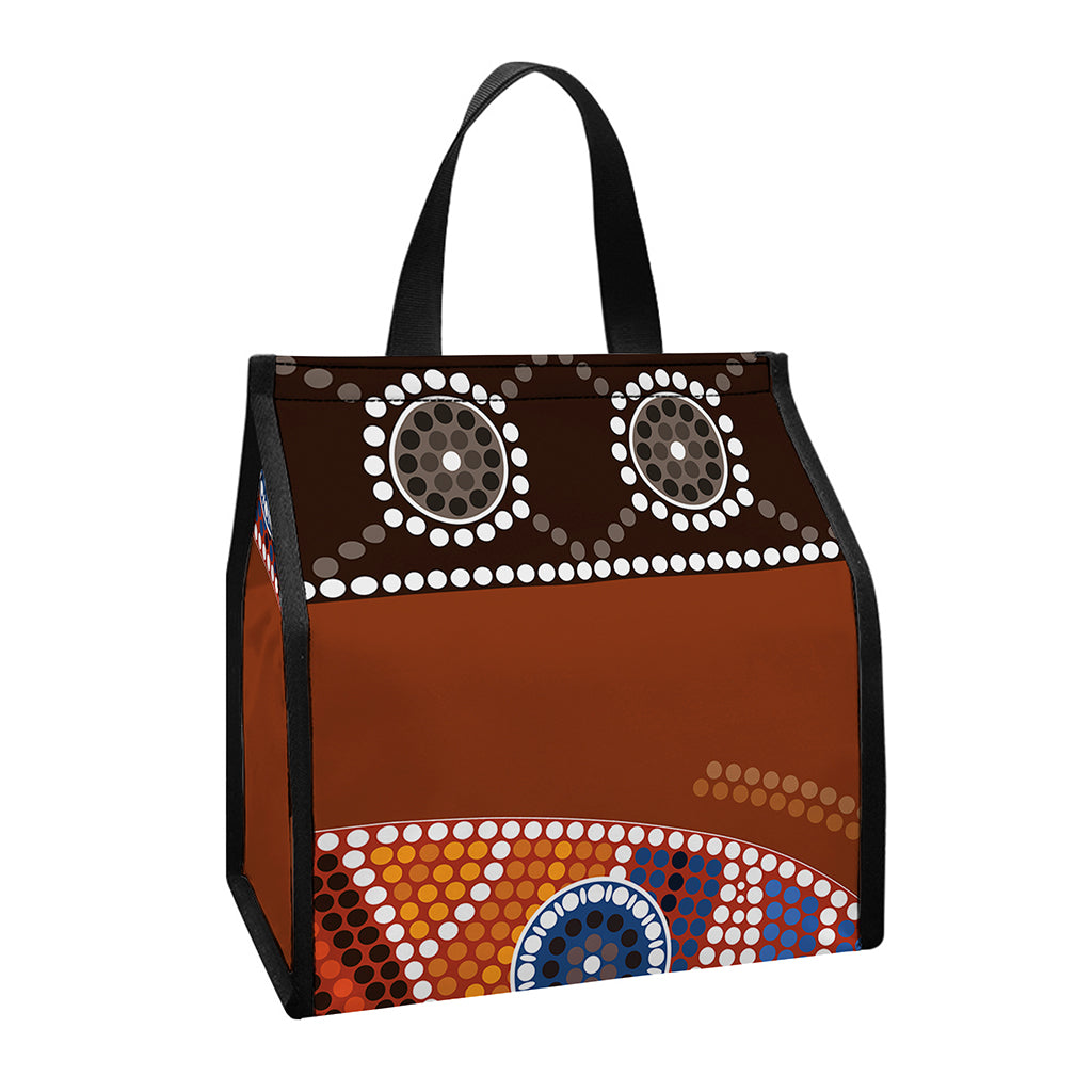 Aboriginal Dot Boomerang Print Insulated Lunch Tote