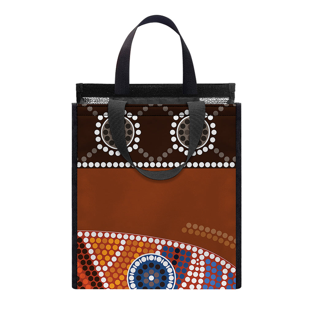 Aboriginal Dot Boomerang Print Insulated Lunch Tote
