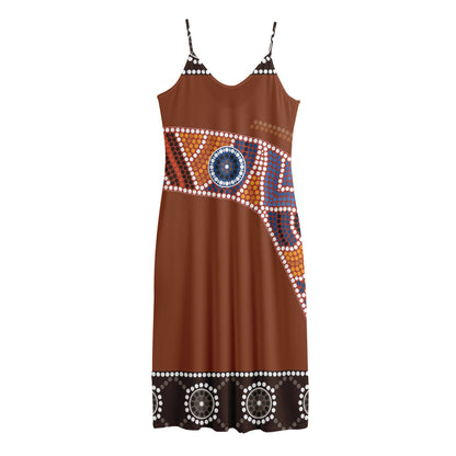 Aboriginal Dot Boomerang Print Jersey Midi Cami Dress