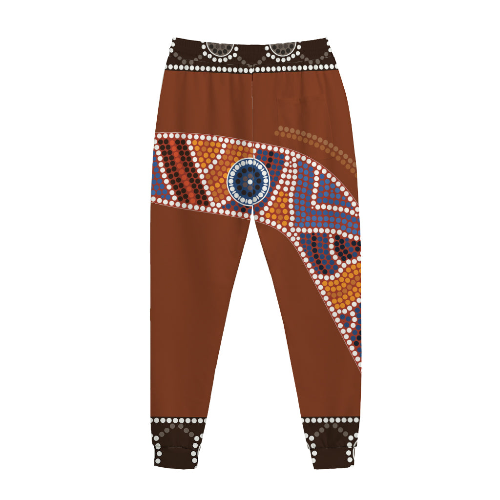 Aboriginal Dot Boomerang Print Jogger Pants