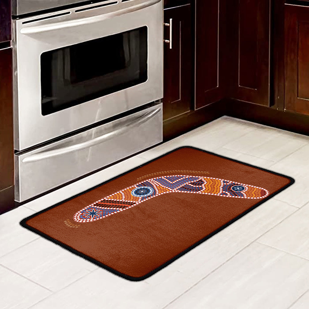 Aboriginal Dot Boomerang Print Kitchen Mat