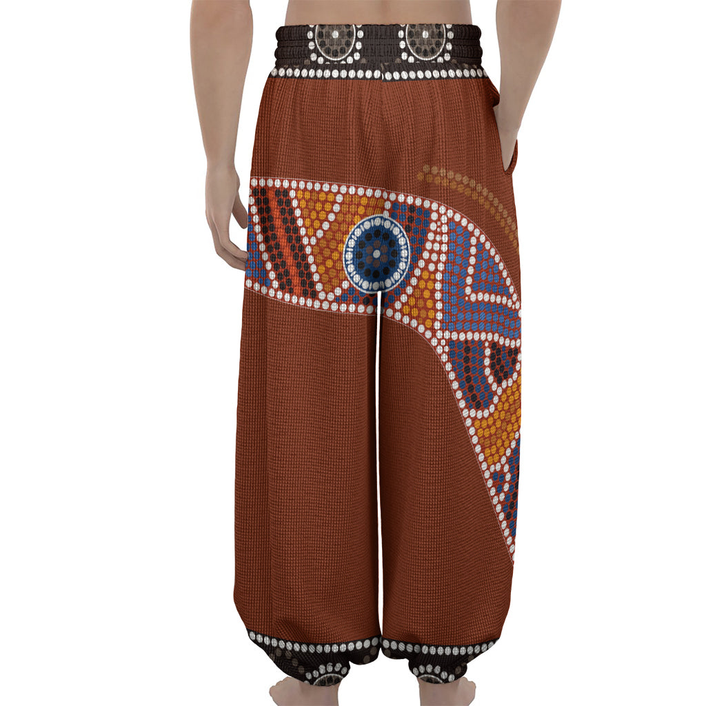 Aboriginal Dot Boomerang Print Lantern Pants