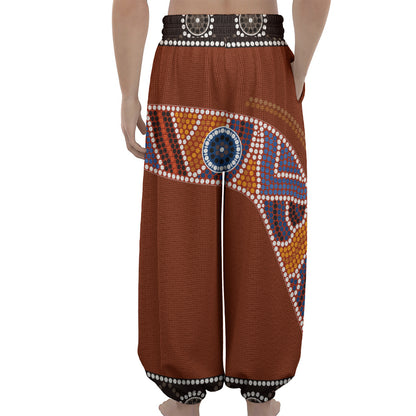 Aboriginal Dot Boomerang Print Lantern Pants