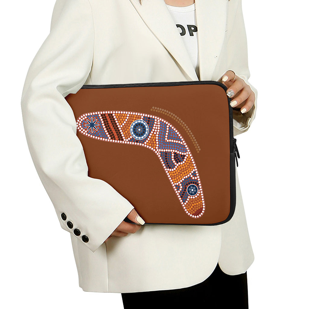 Aboriginal Dot Boomerang Print Laptop Sleeve