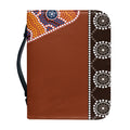 Aboriginal Dot Boomerang Print Leather Bible Cover