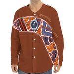 Aboriginal Dot Boomerang Print Long Sleeve Baseball Jersey