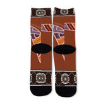 Aboriginal Dot Boomerang Print Long Socks