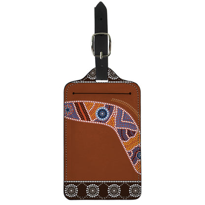 Aboriginal Dot Boomerang Print Luggage Tag