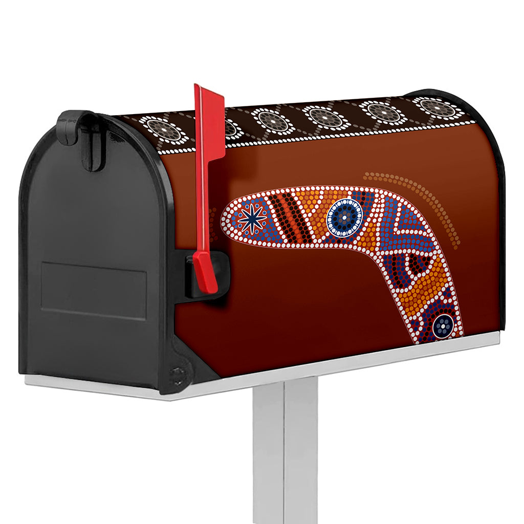 Aboriginal Dot Boomerang Print Mailbox Cover
