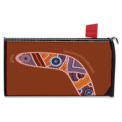 Aboriginal Dot Boomerang Print Mailbox Cover