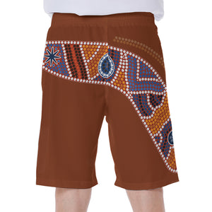 Aboriginal Dot Boomerang Print Men's Beach Shorts