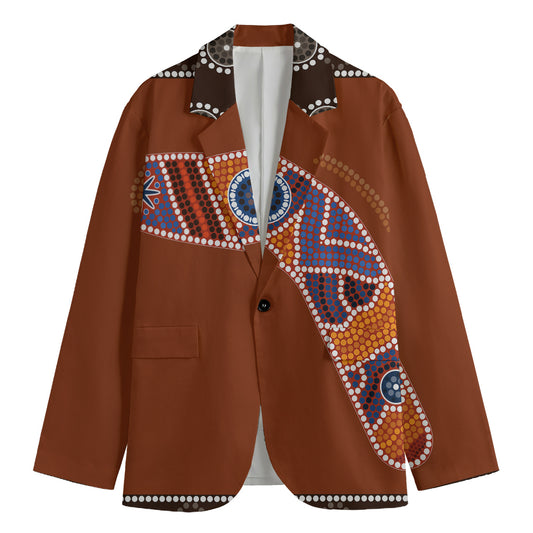 Aboriginal Dot Boomerang Print Men's Blazer
