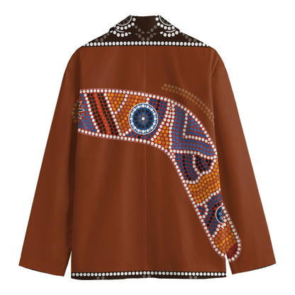 Aboriginal Dot Boomerang Print Men's Blazer