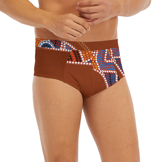Aboriginal Dot Boomerang Print Men's Briefs