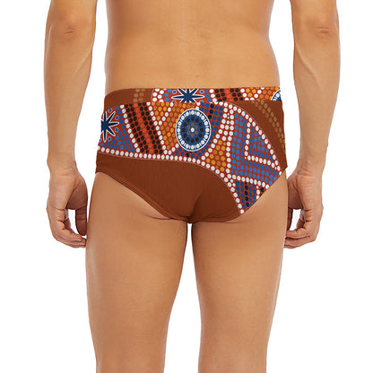 Aboriginal Dot Boomerang Print Men's Briefs