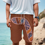 Aboriginal Dot Boomerang Print Men's Cargo Shorts