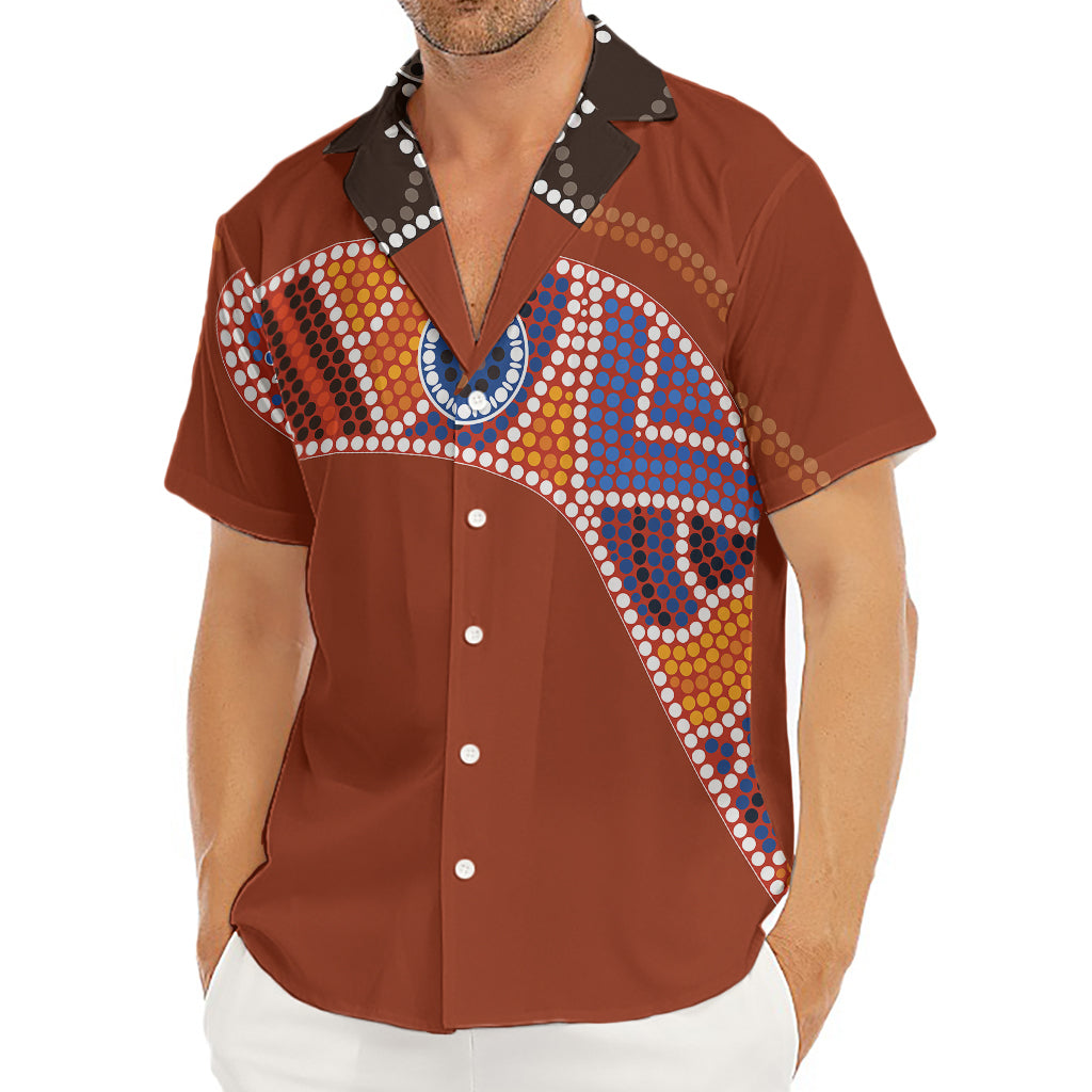 Aboriginal Dot Boomerang Print Men's Deep V-Neck Shirt