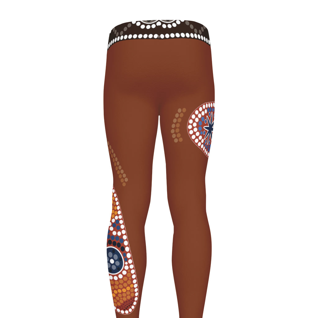 Aboriginal Dot Boomerang Print Men's leggings