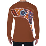 Aboriginal Dot Boomerang Print Men's Long Sleeve T-Shirt