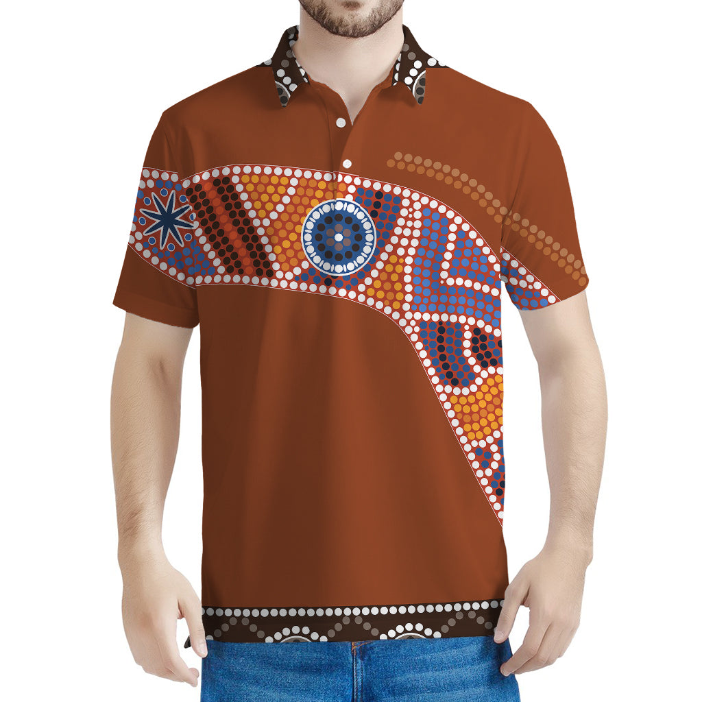 Aboriginal Dot Boomerang Print Men's Polo Shirt