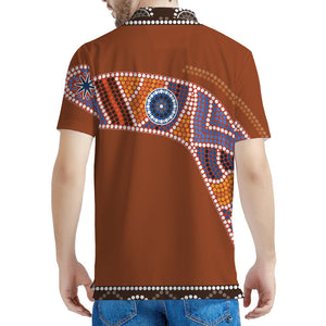 Aboriginal Dot Boomerang Print Men's Polo Shirt