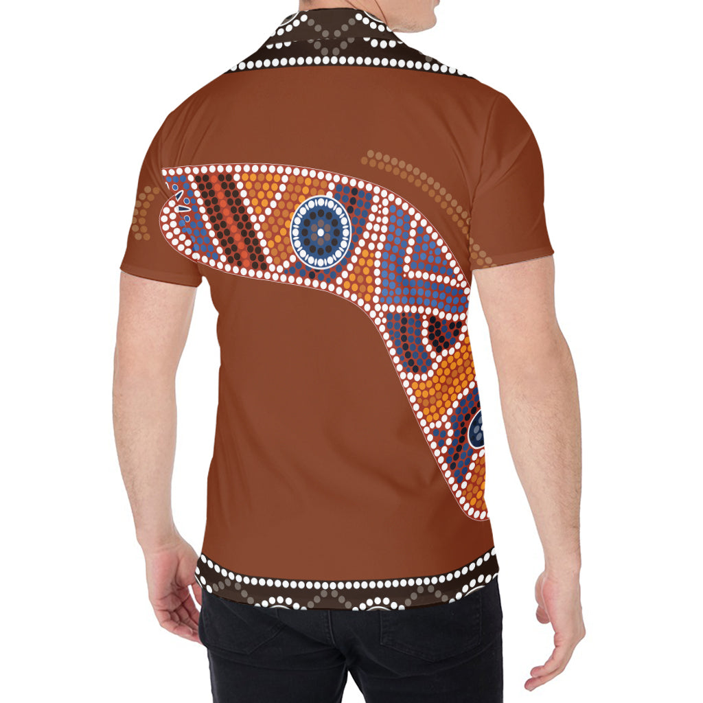 Aboriginal Dot Boomerang Print Men's Shirt