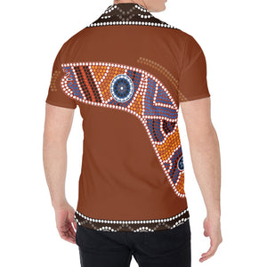 Aboriginal Dot Boomerang Print Men's Shirt