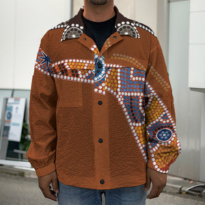 Aboriginal Dot Boomerang Print Men's Shirt Jacket