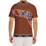 Aboriginal Dot Boomerang Print Men's Short Sleeve Rash Guard