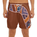 Aboriginal Dot Boomerang Print Men's Split Running Shorts